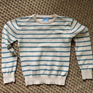 Bella Bliss Cotton & Cashmere Blend Cream & Blue Stripe Kids Sweater 5 Years